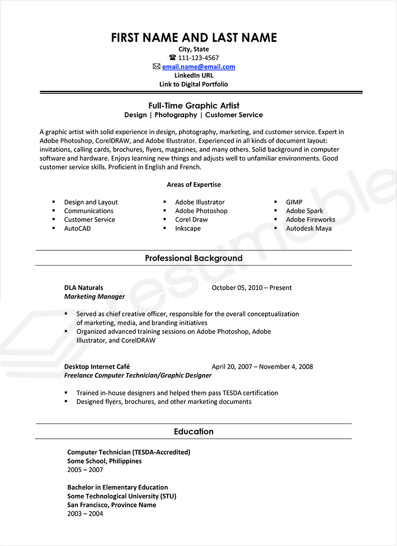 Sample Resumes for Freelancer